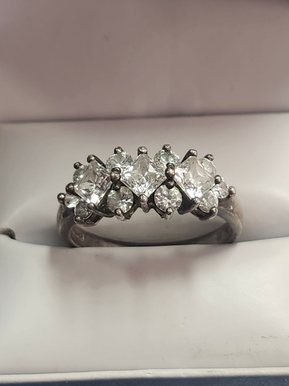 Sterling Silver Size 8 DQ CZ Ring